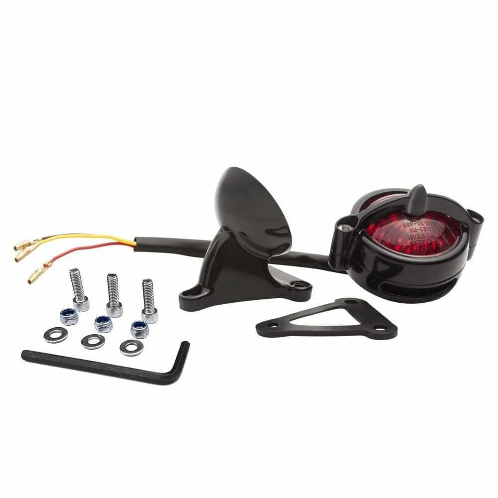 Motone Black Bel Air Tail Light LED & Mount Custom Cafe Racer, Hot Rod, Bobber