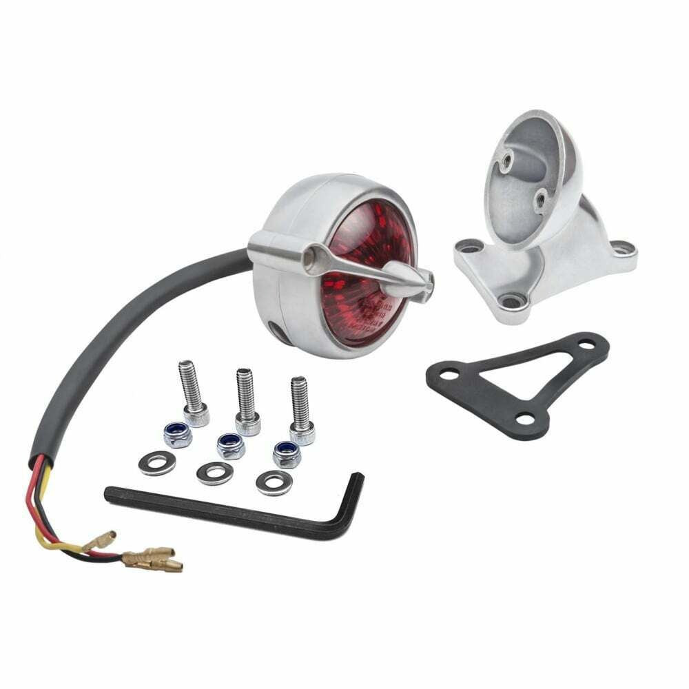 MOTONE POLISHED BEL AIR TAIL LIGHT LED & MOUNT CUSTOM CAFE RACER HOT ROD BOBBER