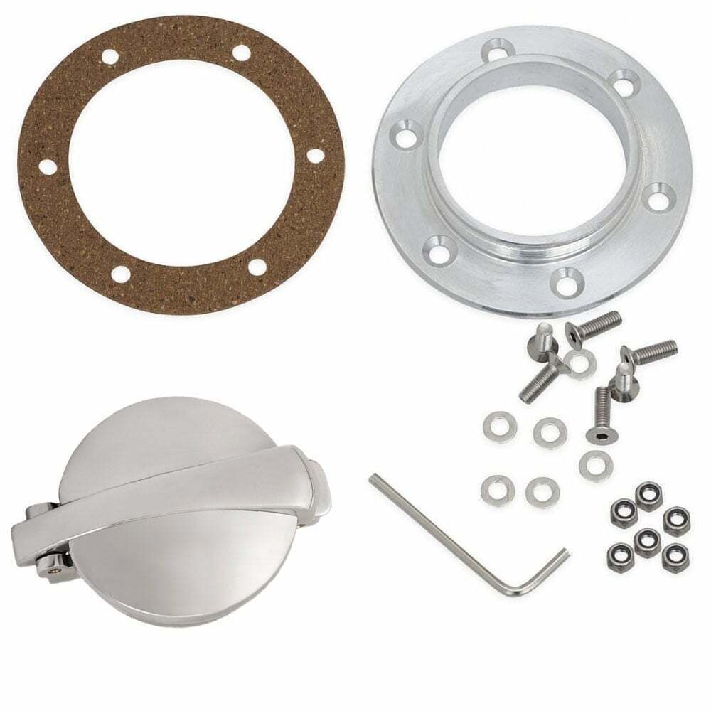 Motone Universal Bolt Down Monza Fuel Petrol Tank Cap Kit Billet