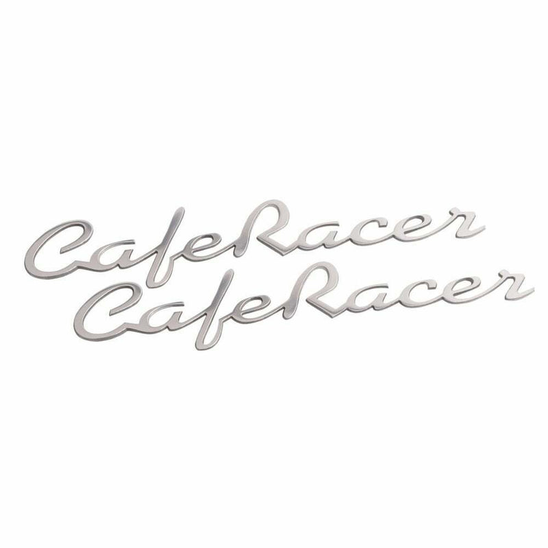 Motone Cafe Racer - Petrol Tank Side Panel Emblem Badge Pair Polished Universal