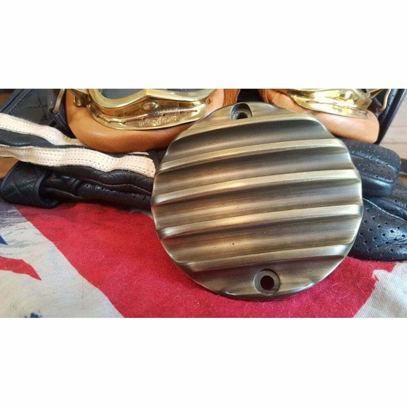Motone Clutch Engine Cover Ribbed Brass Triumph Bonneville Bobber Speed Twin etc