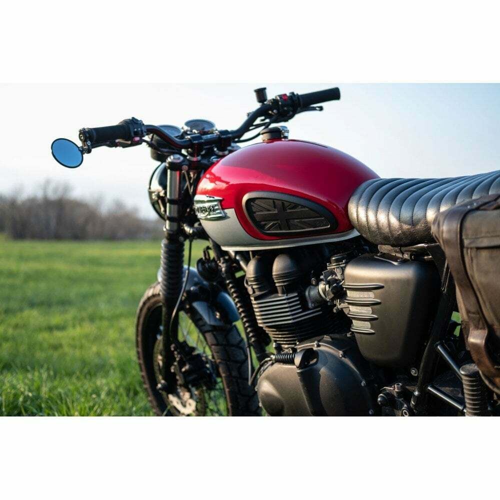 Motone Ribbed Side Panel LEFT Matte Black - Triumph Bonneville Scrambler
