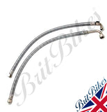 BSA B GROUP B31 B32 B34 ARMOURED OIL FEED PIPES UNDER GEARBOX 42-8344, 42-8345