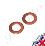 PAIR COPPER WASHERS ROCKER OIL FEED PIPE BSA A75 TRIUMPH T150 TRIDENT 70-1335
