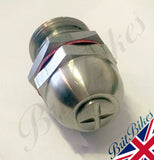 Oil Pressure Release Valve (With Tell Tale) Stainless Steel Body. Fits Triumph T110/T120.