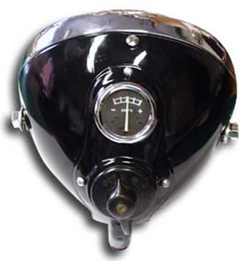 LUCAS STYLE MU42 6.5" HEADLAMP WITH SWITCH & AMMETER - BSA TRIUMPH 50128F