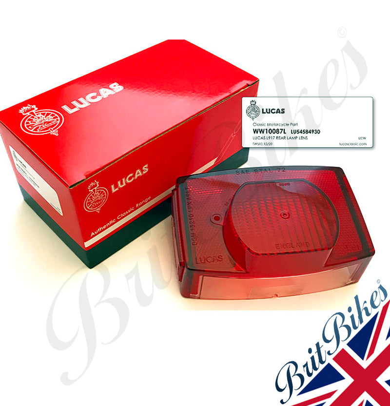 Genuine Lucas Classic Rear Lamp lens for Lucas L917 rear lamps.