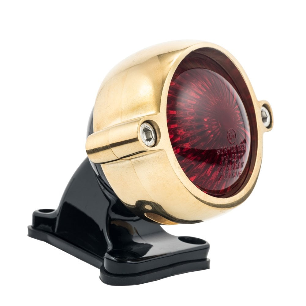 MOTONE ELDORADO LED REAR TAIL LIGHT + FENDER MOUNT KIT BRASS LIGHT/BLACK BRACKET