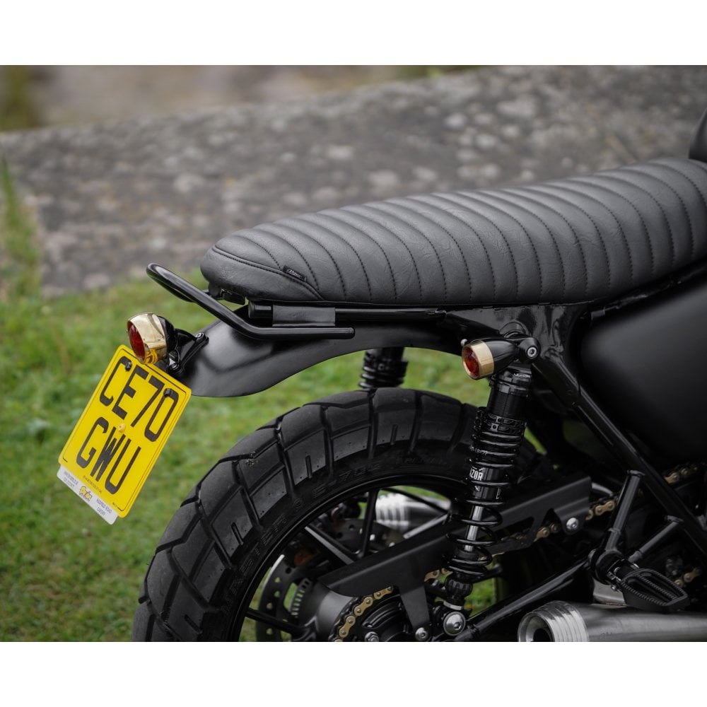 MOTONE ELDORADO LED REAR BIKE TAIL LIGHT + FENDER MOUNT KIT BRASS BLACK BRACKET