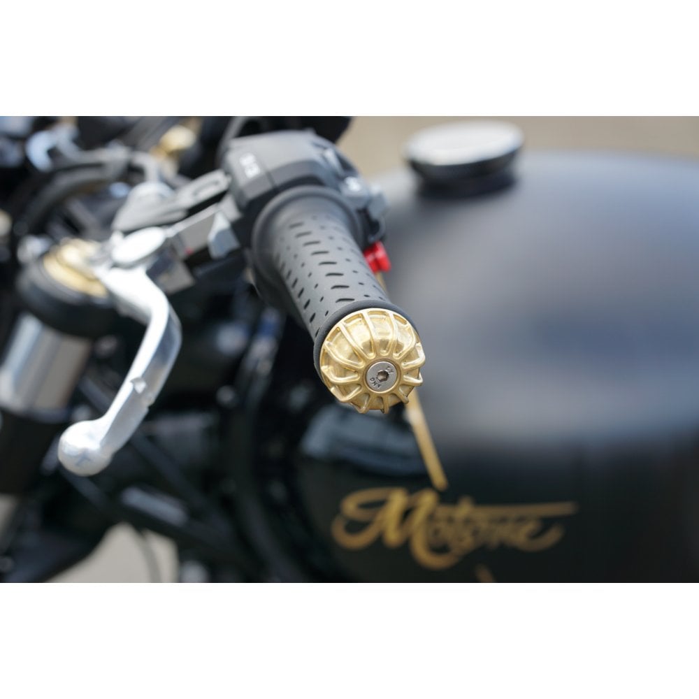 MOTONE GEMINI BRASS BAR END HANDLEBAR CAP COVERS FINISHERS TRIUMPH ETC