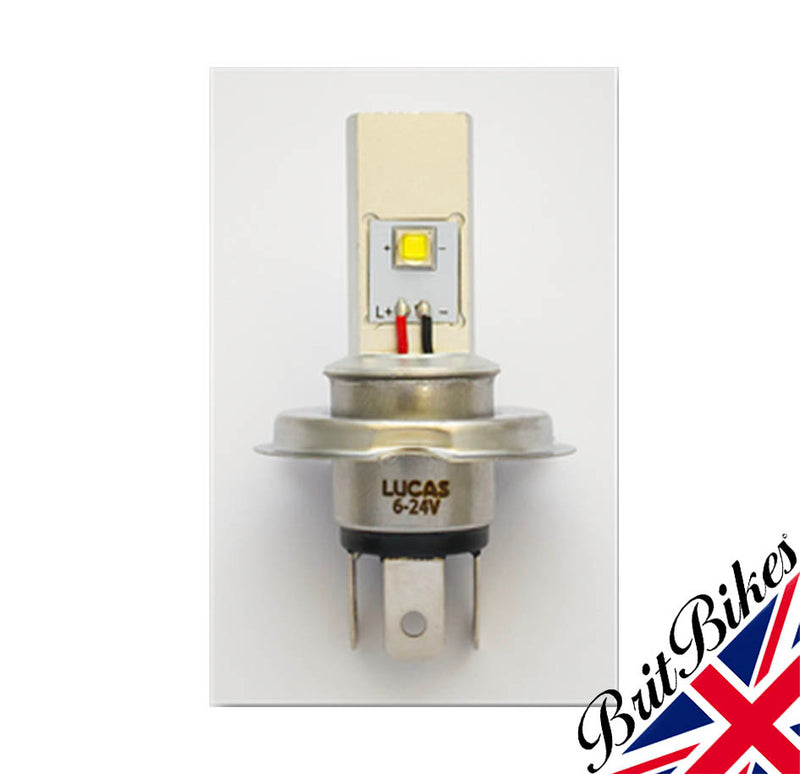 GENUINE LUCAS MOTORCYCLE CAR H4 LED HEADLIGHT BULB 6-24V DUAL POLARITY
