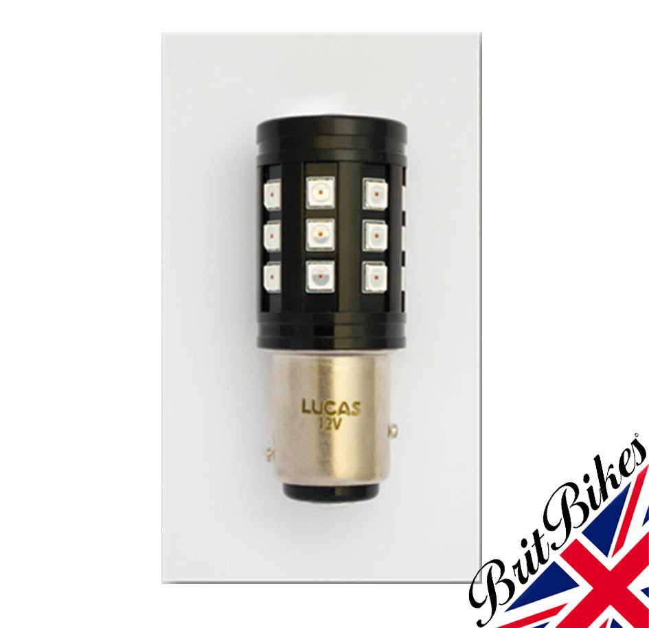 GENUINE LUCAS MOTORCYCLE L917 REAR LED STOP TAIL LIGHT BULB 12V WHITE RED