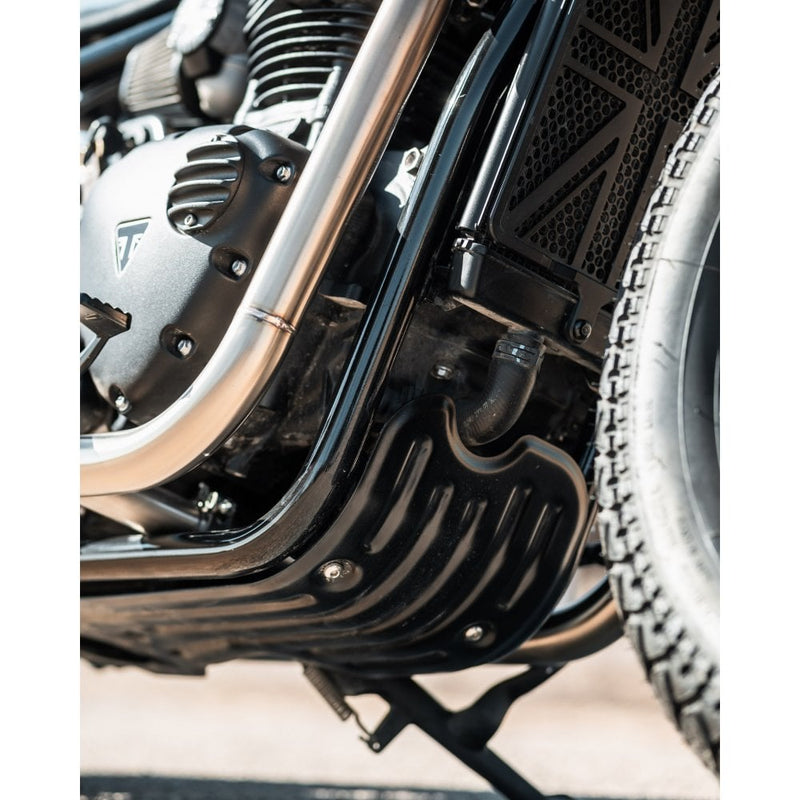MOTONE DEFENDER MKII TRIUMPH BOBBER - QUALITY SUMP GUARD PLATE - BLACK