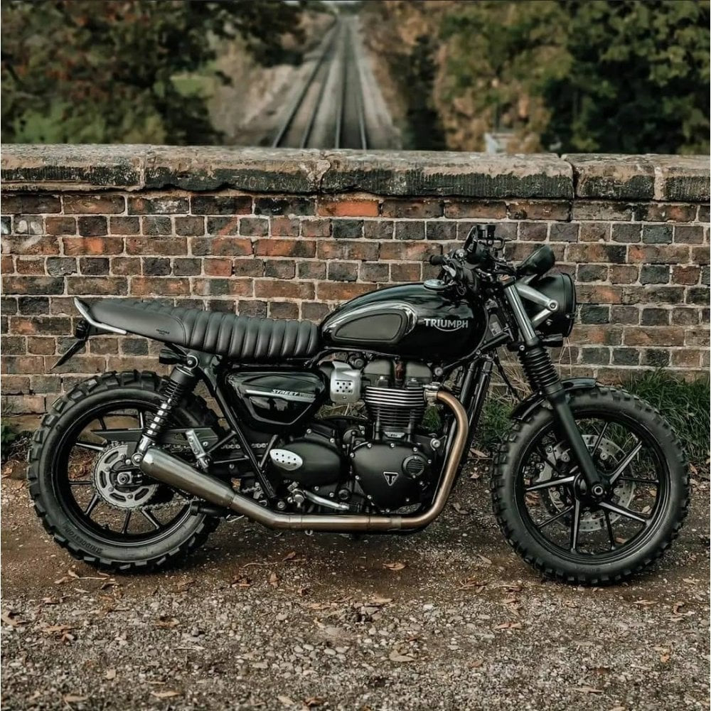 MOTONE PASSENGER GRAB RAIL - TRIUMPH STREET TWIN SCRAMBLER T100 T120 POLISHED