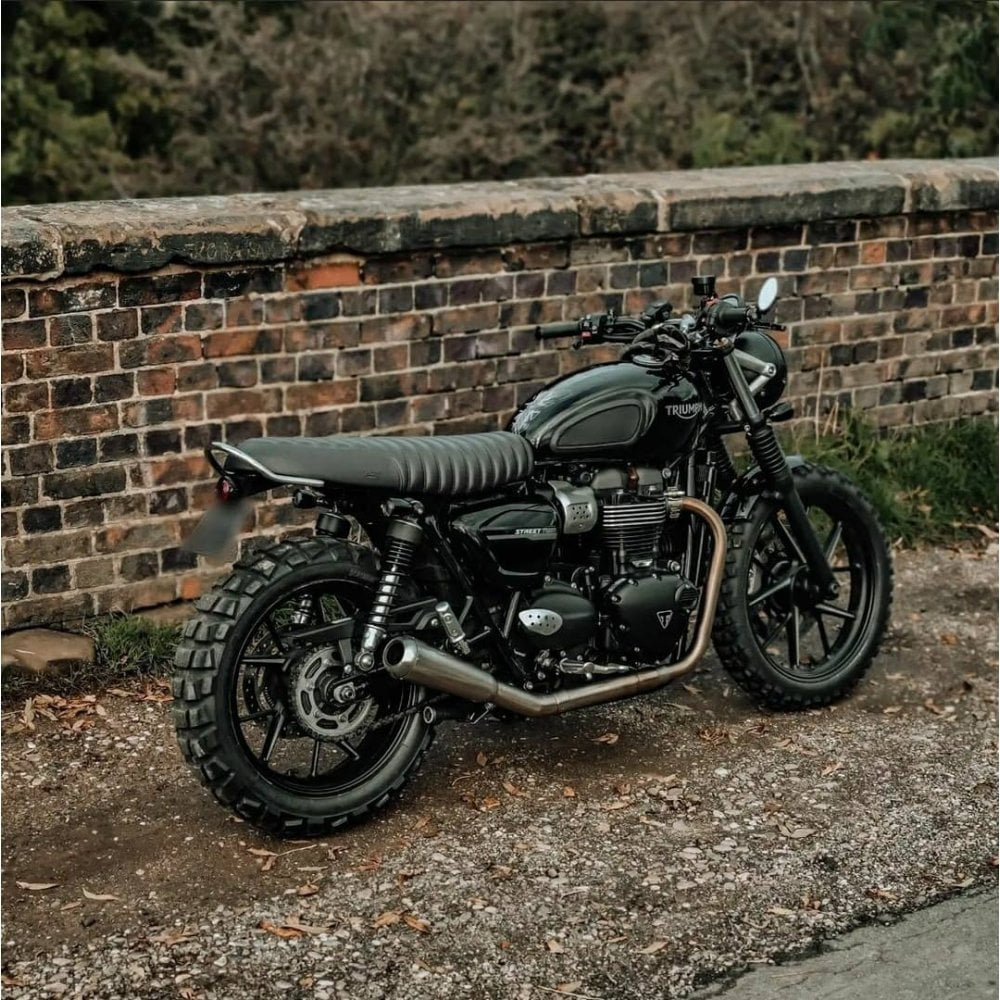 MOTONE PASSENGER GRAB RAIL - TRIUMPH STREET TWIN SCRAMBLER T100 T120 POLISHED