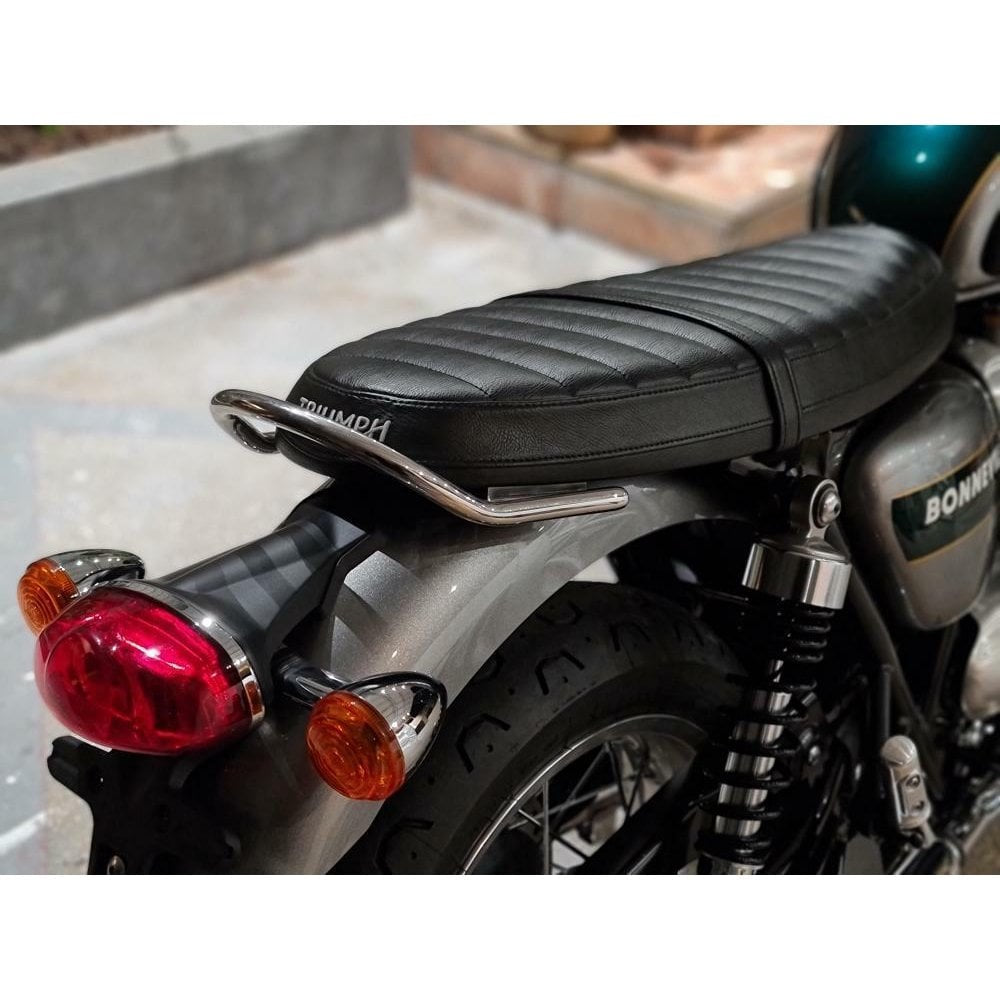 MOTONE PASSENGER GRAB RAIL - TRIUMPH STREET TWIN SCRAMBLER T100 T120 POLISHED