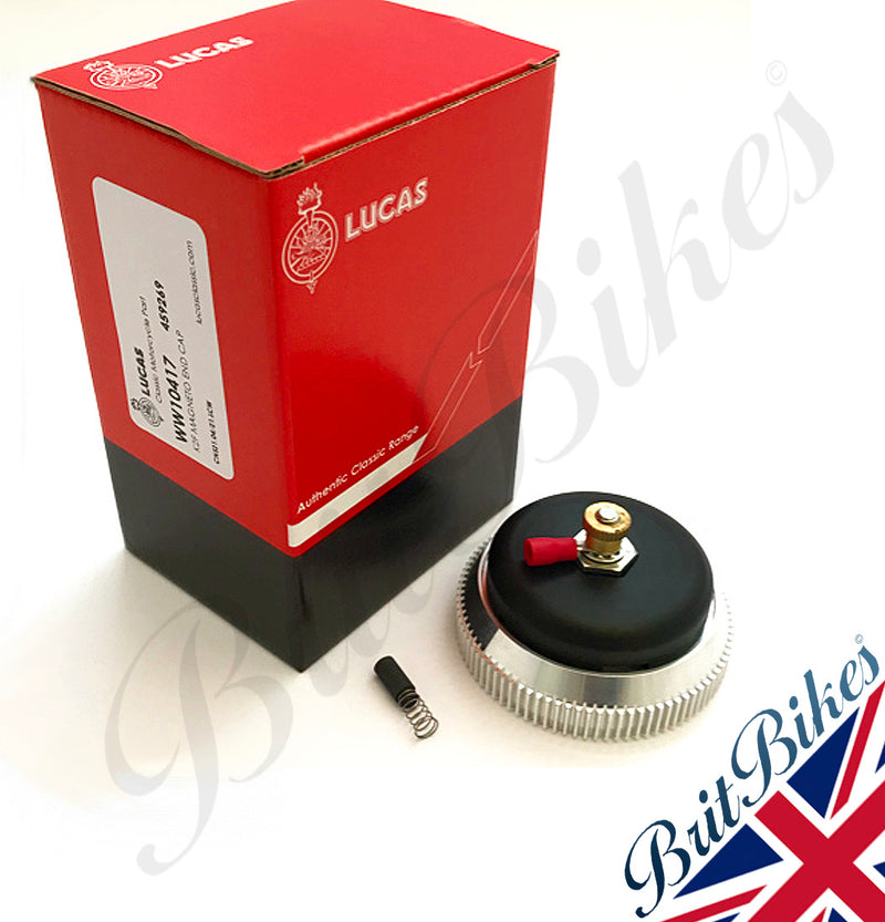 Premium Quality Genuine Lucas K2F Magneto end cap for Lucas K2F/K1F magnetos, with Cut Out.