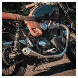 Motone Saturn V - Exhaust Silencers - Triumph Street Twin & Street Cup - Brushed