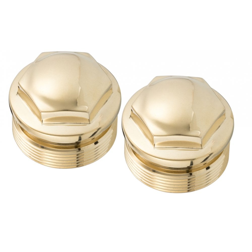 MOTONE THE GUVNORS BRASS FORK TOP NUTS CAPS PAIR TRIUMPH BONNEVILLE SE SCRAMBLER