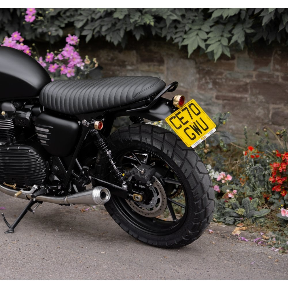 MOTONE PASSENGER GRAB RAIL - TRIUMPH STREET TWIN SCRAMBLER T100 T120 BLACK