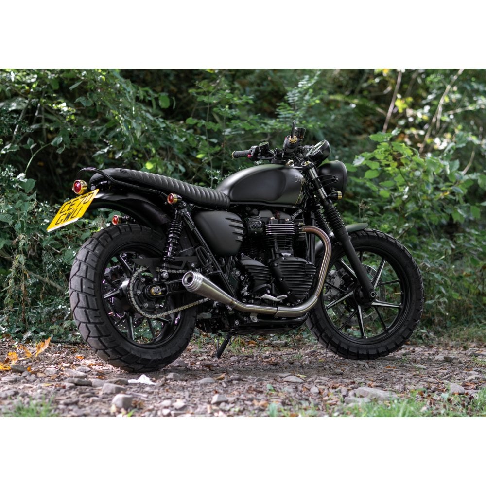 MOTONE PASSENGER GRAB RAIL - TRIUMPH STREET TWIN SCRAMBLER T100 T120 BLACK