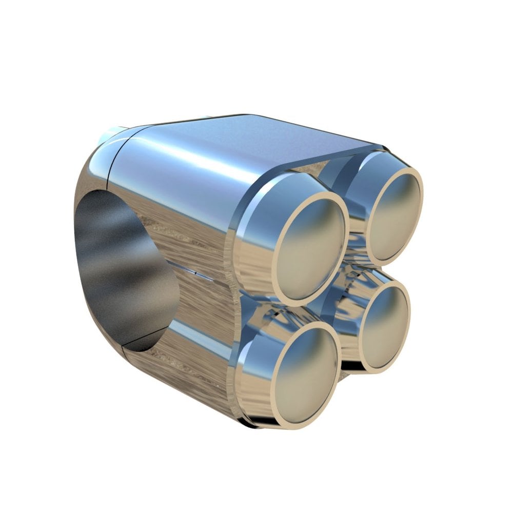 Motone The Quad Micro Switch Button Housing - One Inch Handlebar - Chrome