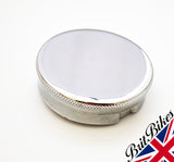 OEM CEANDESS CHROME 2" FUEL OIL CAP NO VENT HOLE - BSA TRIUMPH NORTON 82-3216
