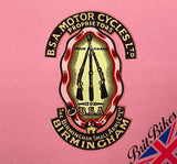 BSA PILED ARMS TRANSFER OIL TANK DECAL BANTAM CLASSIC MOTORCYCLE 1953+ 40X60mm