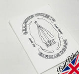 BSA PILED ARMS TRANSFER OIL TANK DECAL BANTAM CLASSIC MOTORCYCLE 1953+ 40X60mm