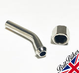 45 DEGREE 5/16" 8MM HOSE ELBOW FUEL OIL PIPE SPIGOT AND 1/4 NUT 82-3353