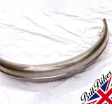 MOTORBIKE UNIVERSAL 5" FRONT RIBBED STEEL MUDGUARD 125MM X 810MM RAW STEEL
