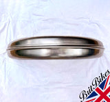 MOTORBIKE UNIVERSAL 5" FRONT RIBBED STEEL MUDGUARD 125MM X 810MM RAW STEEL