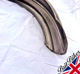 MOTORBIKE UNIVERSAL 5" FRONT RIBBED STEEL MUDGUARD 125MM X 810MM RAW STEEL