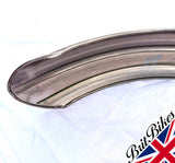MOTORBIKE UNIVERSAL 5" FRONT RIBBED STEEL MUDGUARD 125MM X 810MM RAW STEEL