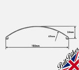 CLASSIC MOTORBIKE MUDGUARD 4" FRONT FLARED END ALLOY - TO FIT 21" WHEELS - UNPOLISHED