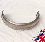 MOTORBIKE UNIVERSAL 6” REAR RIBBED STEEL MUDGUARD 144MM x 760MM RAW STEEL