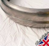 MOTORBIKE UNIVERSAL 6” REAR RIBBED STEEL MUDGUARD 144MM x 760MM RAW STEEL