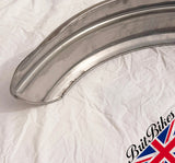 MOTORBIKE UNIVERSAL 6” REAR RIBBED STEEL MUDGUARD 144MM x 760MM RAW STEEL