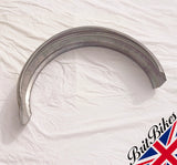 MOTORBIKE UNIVERSAL 6” REAR RIBBED STEEL MUDGUARD 144MM x 760MM RAW STEEL
