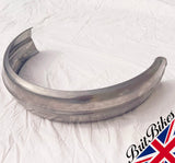 MOTORBIKE UNIVERSAL 6” REAR RIBBED STEEL MUDGUARD 144MM x 760MM RAW STEEL