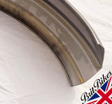 MOTORBIKE UNIVERSAL 6” REAR RIBBED STEEL MUDGUARD 144MM x 760MM RAW STEEL