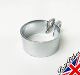 UNIVERSAL 1.5” MOTORBIKE CHROME SILENCER TO EXHAUST PIPE CLIP 1-1/2''