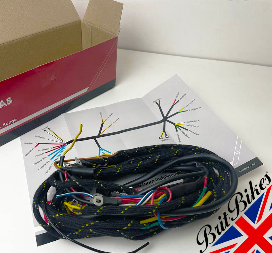 Lucas Main Wiring Harness Loom For BSA B Group & M Series 1946-1955 – B31, B32, B33, M20, M21
