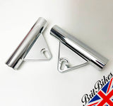 PAIR OF CHROME PLATED HEADLAMP BRACKETS NORTON COMMANDO (71-) 06-2028, 06-2029