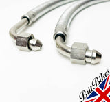 BSA A7 A10 SWINGING ARM MODELS ARMOURED OIL FEED PIPES UK MADE - 42-8346 42-8347