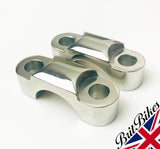 PAIR OF STAINLESS STEEL HANDLEBAR MOUNTING CLAMP BSA TRIUMPH 97-2655 65-5333