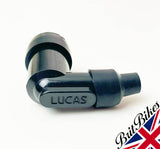 LUCAS LZFH BLACK SPARK PLUG CAP NON RESISTOR TYPE - BSA NORTON TRIUMPH
