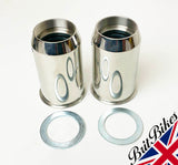 TRIUMPH T120 T100 TIGER T150 TRIDENT FORK OIL SEAL HOLDERS S/STEEL 97-3633