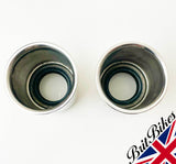 BSA A50 A65 A75 ROCKET 3 FORK OIL SEAL HOLDERS POLISHED S/STEEL PAIR 97-3633