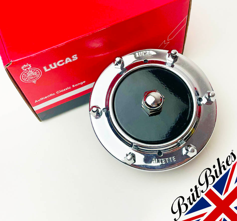 Genuine Lucas Altette 12V Vintage Horn With Chrome Rim – Perfect For Classic Cars & Motorcycles